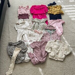 Assorted Baby Girl Clothing Set. Size 9-12 months.